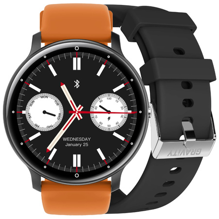 SMARTWATCH UNISEX GRAVITY GT1-2 PRO - BLUETOOTH CONNECTIONS, ADDITIONAL PASSAGE (sg027b)