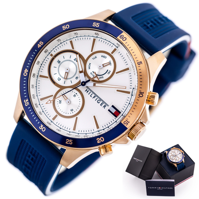 TOMMY HILFIGER MEN'S WATCH Bank 1791778 (zf064a) + BOX
