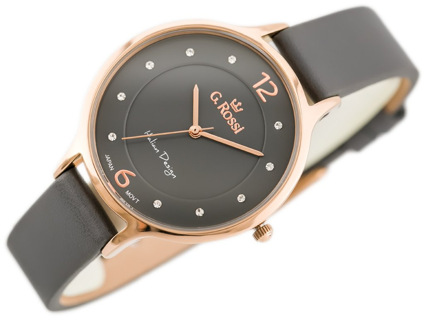 WOMEN'S WATCH G. ROSSI - 10411A-1B3 ON PASK (zg714d) + BOX