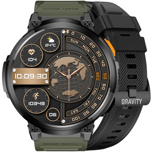 SMARTWATCH MĘSKI GRAVITY GT23-5 - LATARKA, DODATKOWY PASEK  (sg031e)