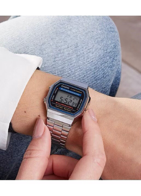 UNISEX CASIO A168WA-1W WATCH - VINTAGE + BOX