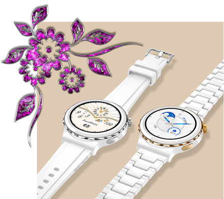 SMARTWATCH FOR WOMEN Rubicon RNCE92 - CONNECTIONS, CERAMIC (sr038c)