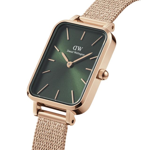 ZEGAREK DAMSKI DANIEL WELLINGTON Quadro Pressed Melrose Emerald 20mm DW00100445+ BOX (zw505n)