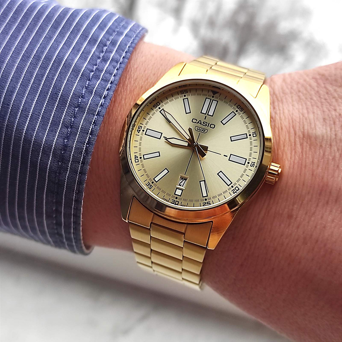 ZEGAREK MĘSKI CASIO MTP-VD02G-9EUDF (zd217d) + BOX