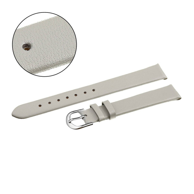 W36L leather watch strap - light gray - 18mm