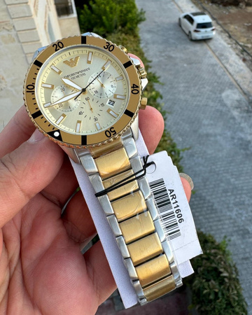 EMPORIO ARMANI MEN'S WATCH AR11606 Two-Tone Chronograph + BOX