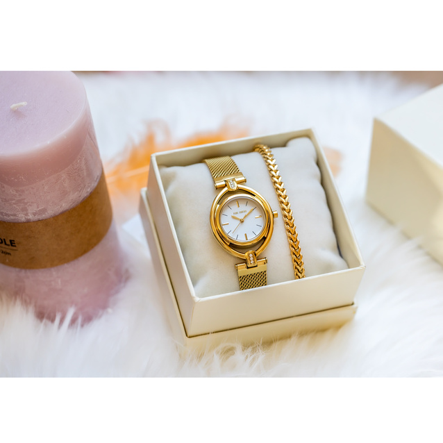 PAUL LORENS WOMEN'S PRESENT SET - Watch + bracelet - (zg555f)