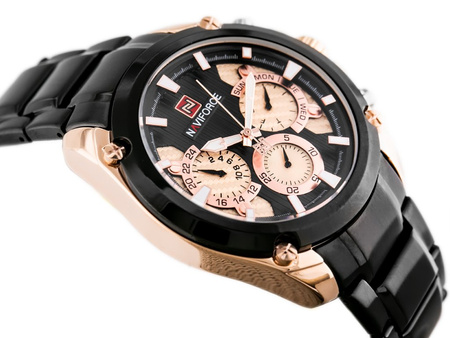 NAVIFORCE MEN'S WATCH - NF9113 (zn078c) - black/rosegold + box