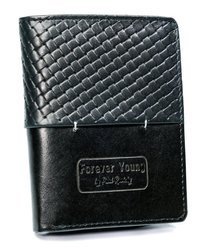 Czarny portfel męski skórzany - Forever Young®