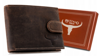 Duży portfel męski z nubukowej skóry naturalnej - Buffalo Wild