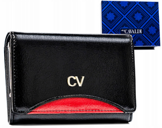 Elegancki portfel damski ze skóry ekologicznej na zatrzask - 4U Cavaldi