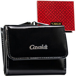 Mały lakierowany portfel damski z ochroną RFID Protect - Cavaldi