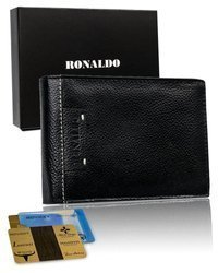 Męski duży portfel skórzany, poziomy -  Ronaldo