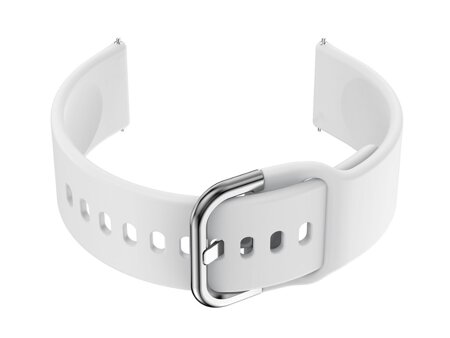 Pasek gumowy do smartwatch U01 - biały/srebrny - 20mm