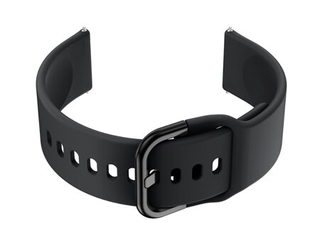 Pasek gumowy do smartwatch U01 - czarny/czarny - 18mm