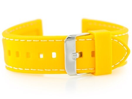 Pasek gumowy do zegarka U20 - żółty 18mm