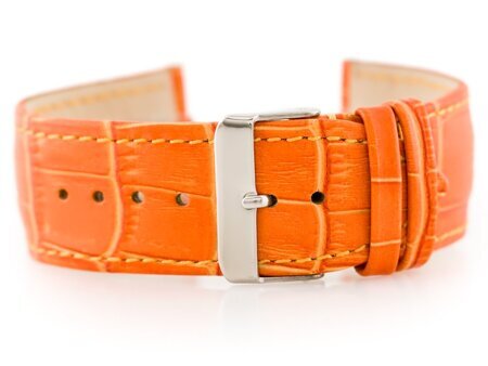 Pasek skórzany do zegarka W64 - pomarańczowy 26mm