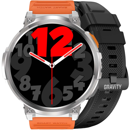 SMARTWATCH MĘSKI GRAVITY GT23-4 - LATARKA, DODATKOWY PASEK  (sg031d)