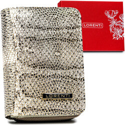 Skórzany portfel damski z modnym wężowym wzorem - Lorenti