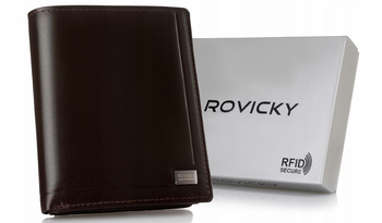 Skórzany portfel męski w orientacji pionowej - Rovicky