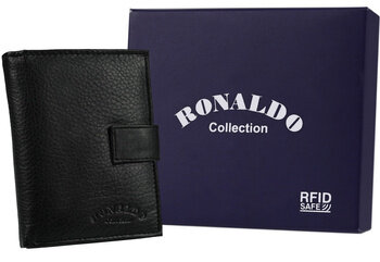 Skórzany, zapinany portfel męski z zasuwanym schowkiem - Ronaldo