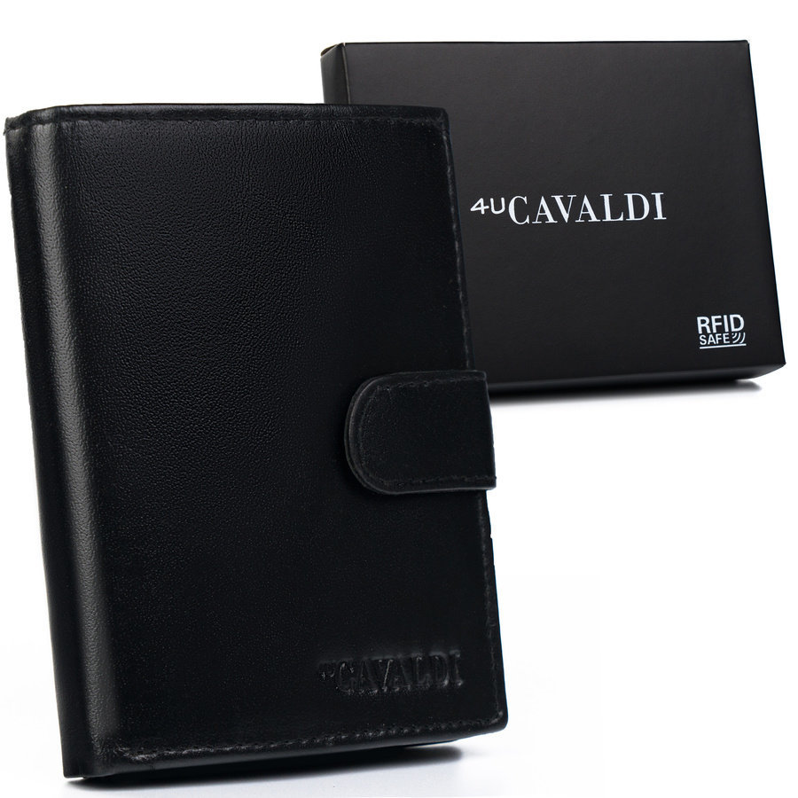 Duży, skórzany portfel męski z systemem RFID Protect - Cavaldi