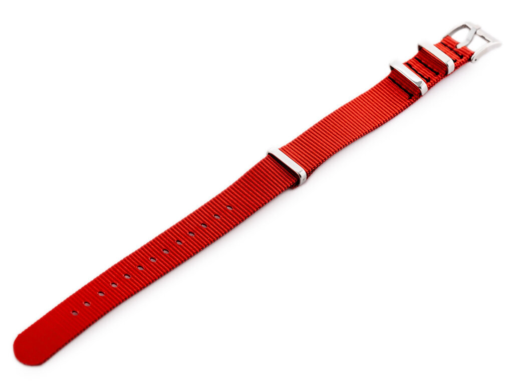 Pasek N03 parciany do zegarka - czerwony - 22mm