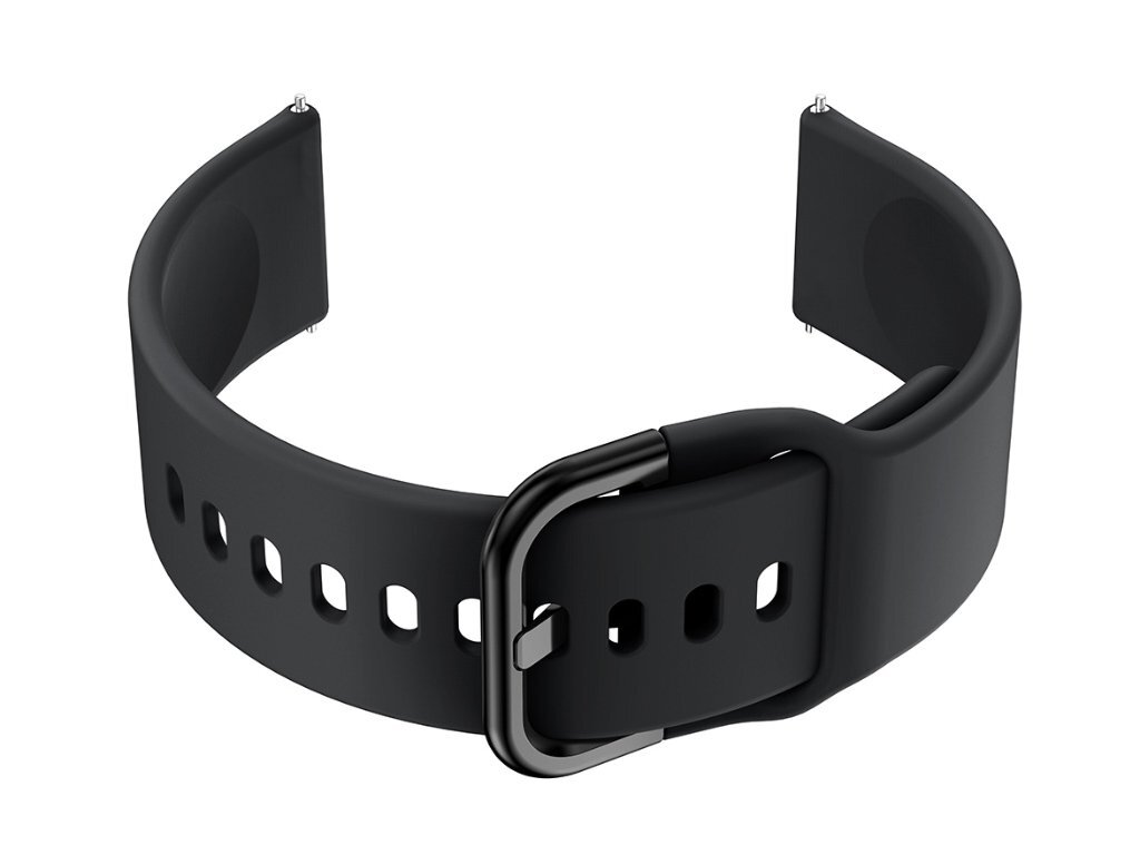 Pasek gumowy do smartwatch U01 - czarny/czarny - 22mm