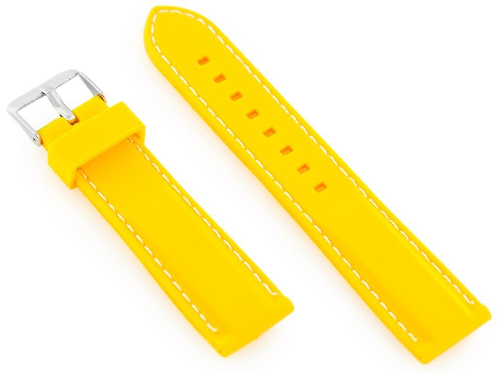 Pasek gumowy do zegarka U20 - żółty 18mm