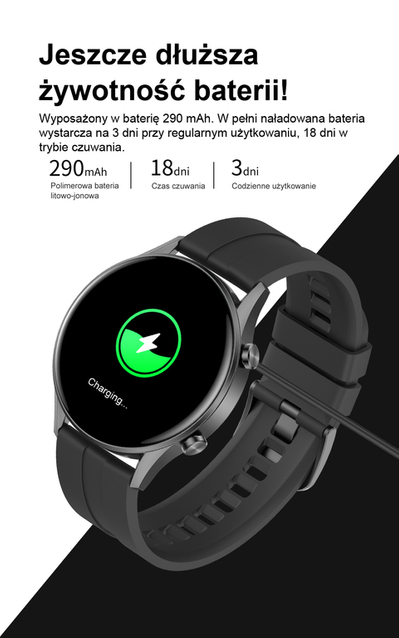 SMARTWATCH MĘSKI G. Rossi SW019-3 black/red (sg014c) PROWADZENIE ROZMÓW