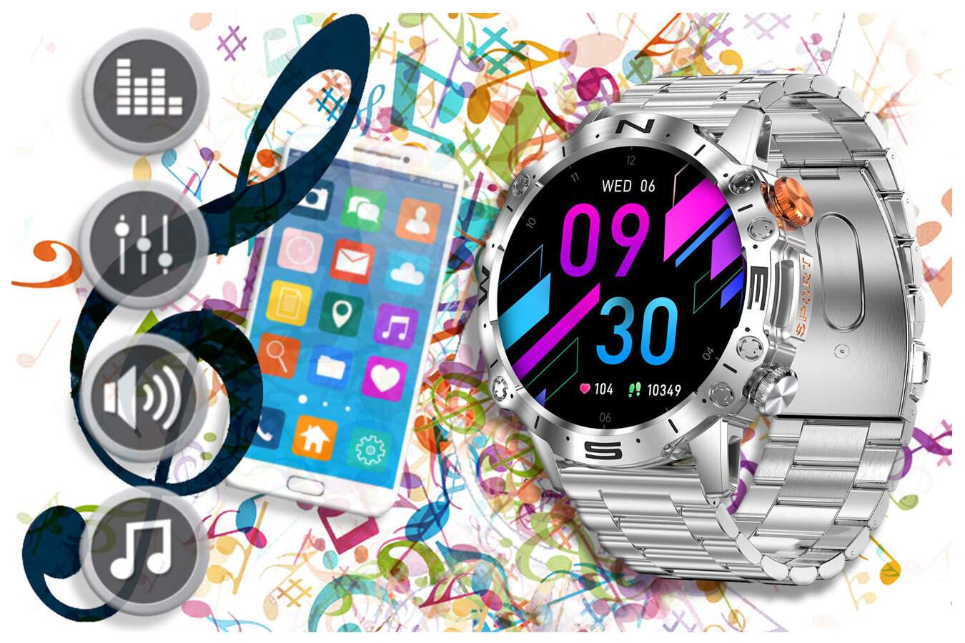 SMARTWATCH MĘSKI GRAVITY GT20-2 - AMOLED, DODATKOWY PASEK (sg024b)