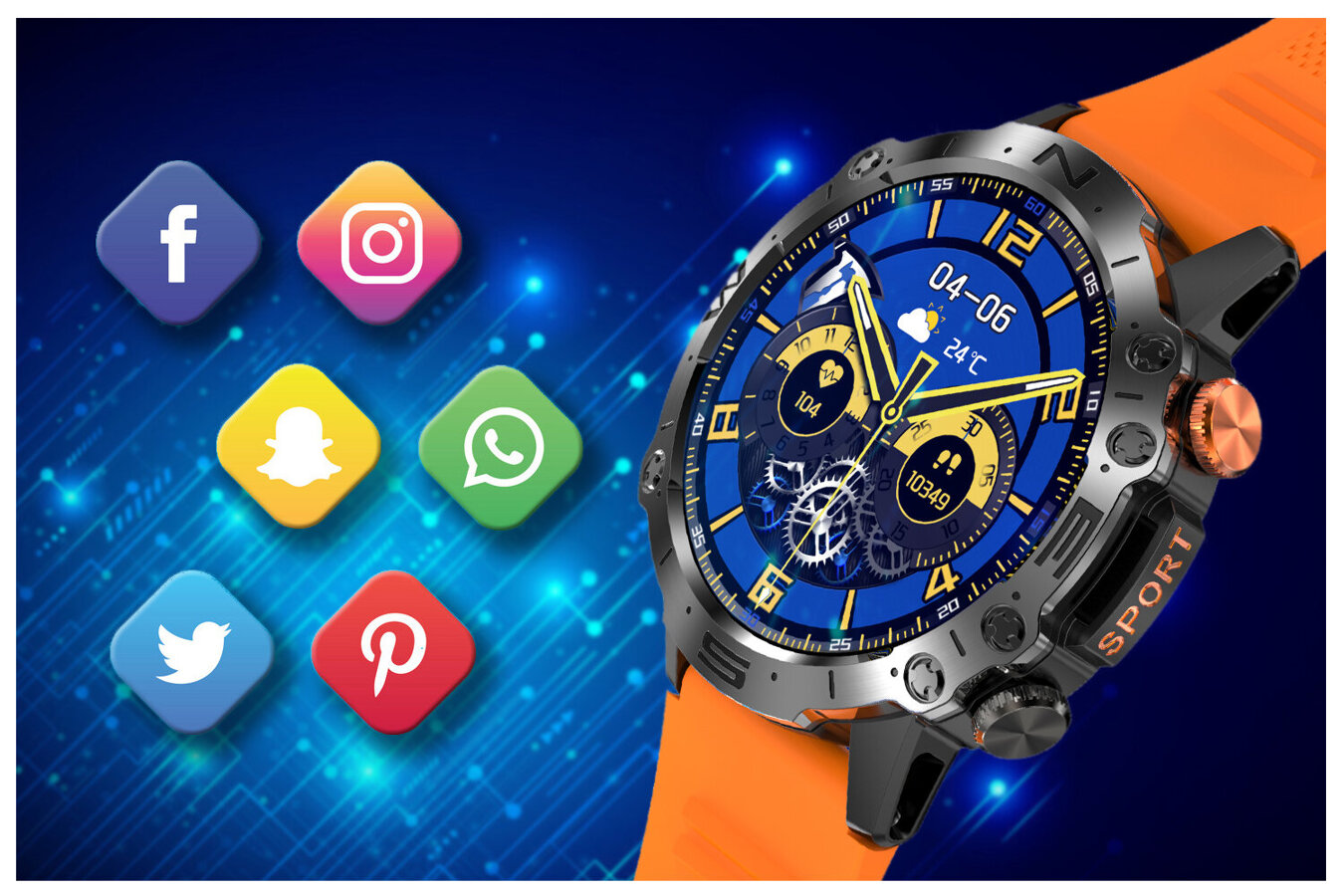 SMARTWATCH MĘSKI GRAVITY GT20-3 - AMOLED, DODATKOWY PASEK (sg024c)