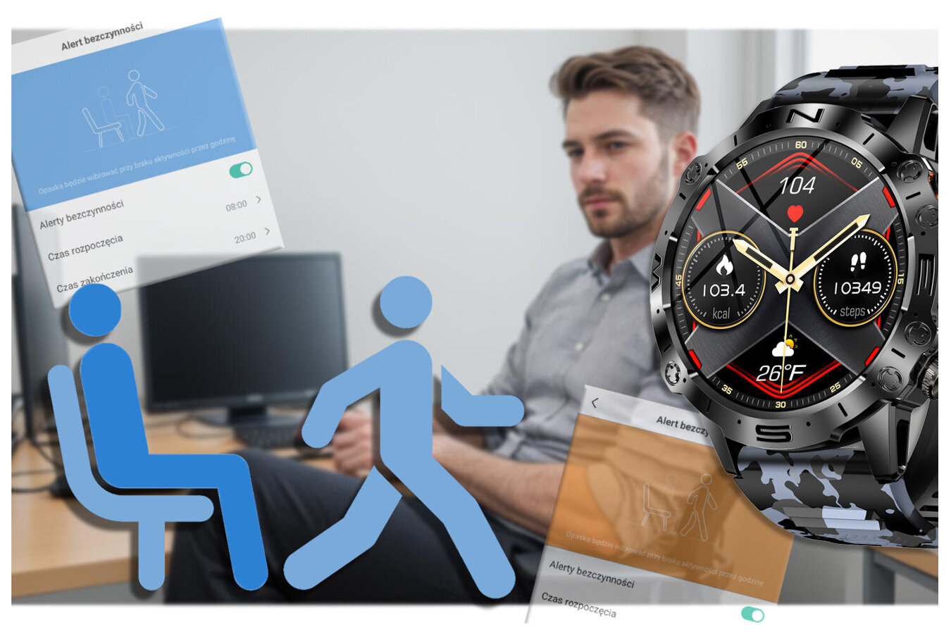 SMARTWATCH MĘSKI GRAVITY GT20-5 - AMOLED, DODATKOWY PASEK (sg024e)