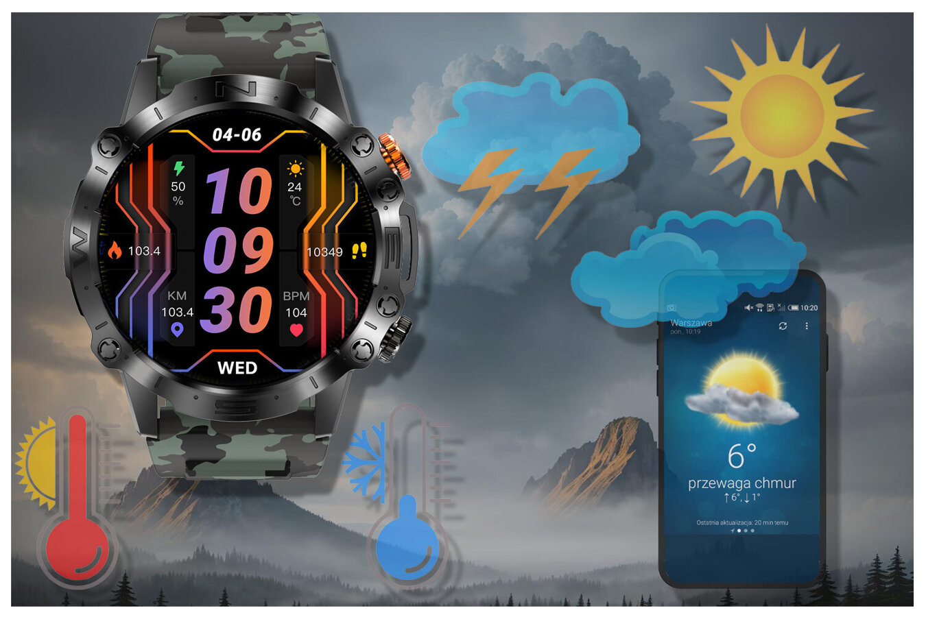 SMARTWATCH MĘSKI GRAVITY GT20-6 - AMOLED, DODATKOWY PASEK (sg024f)