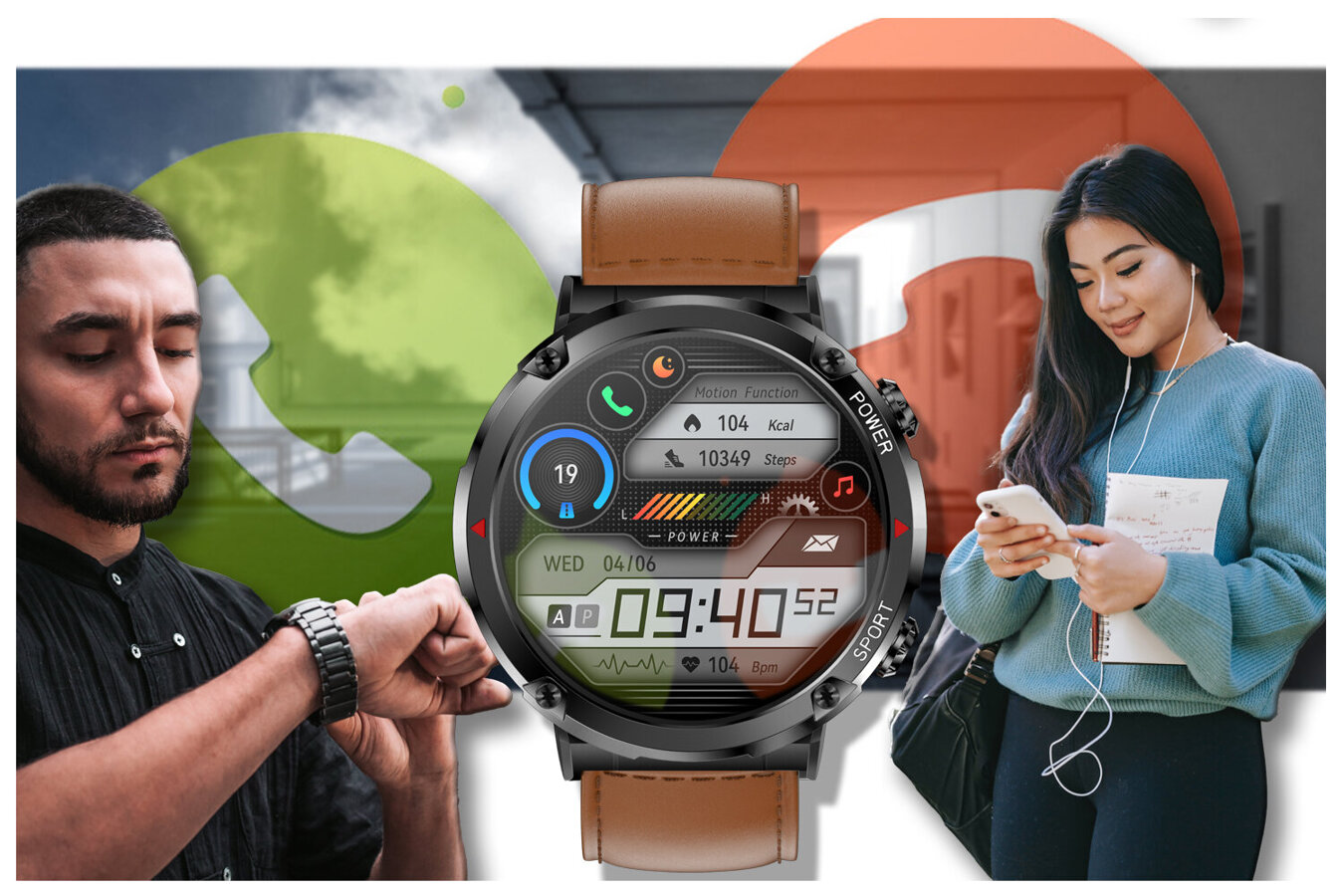 SMARTWATCH MĘSKI GRAVITY GT21-4 - BLUETOOTH CALL, DODATKOWY PASEK (sg025d)