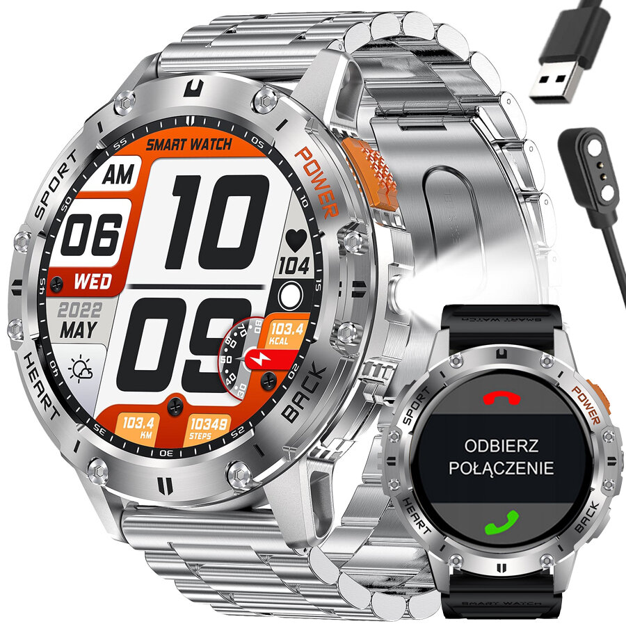 SMARTWATCH MĘSKI GRAVITY GT22-2 - AMOLED, DODATKOWY PASEK (sg030b)