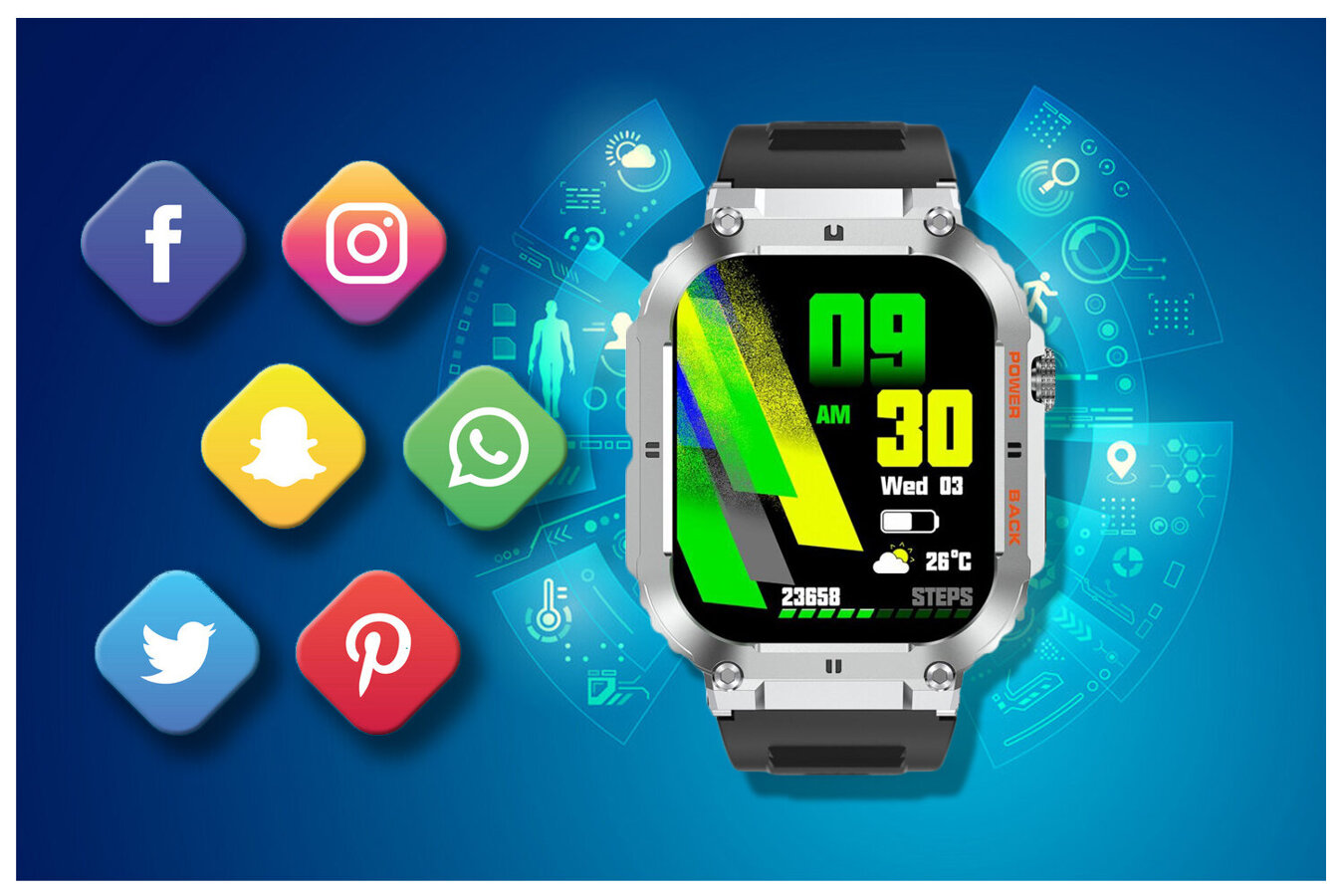 SMARTWATCH MĘSKI GRAVITY GT6-5 - WYKONYWANIE POŁĄCZEŃ, MONITOR SNU (sg020e)