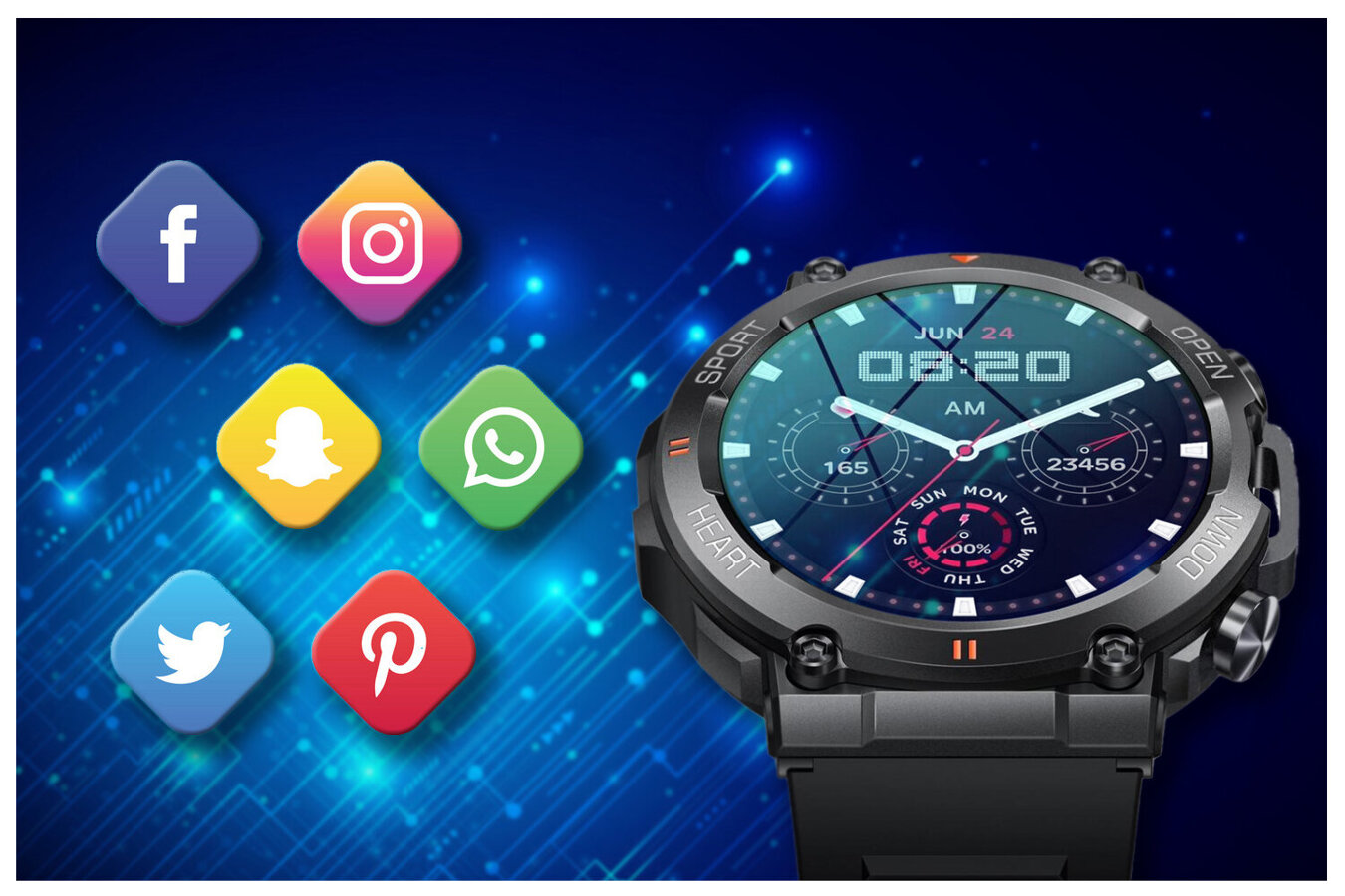 SMARTWATCH MĘSKI GRAVITY GT7-1 PRO - WYKONYWANIE POŁĄCZEŃ, PULSOKSYMETR (sg018a)