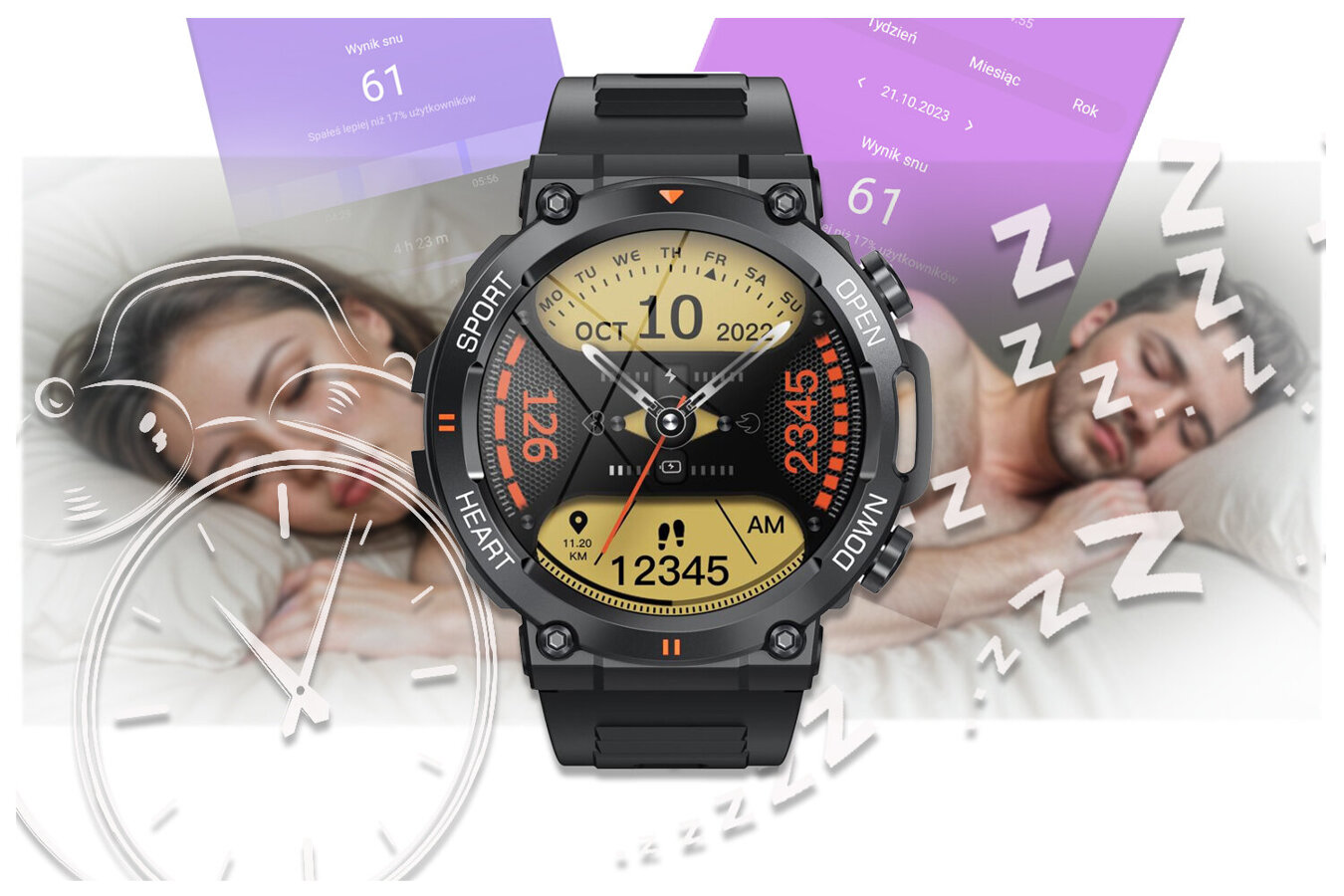 SMARTWATCH MĘSKI GRAVITY GT7-1 PRO - WYKONYWANIE POŁĄCZEŃ, PULSOKSYMETR (sg018a)