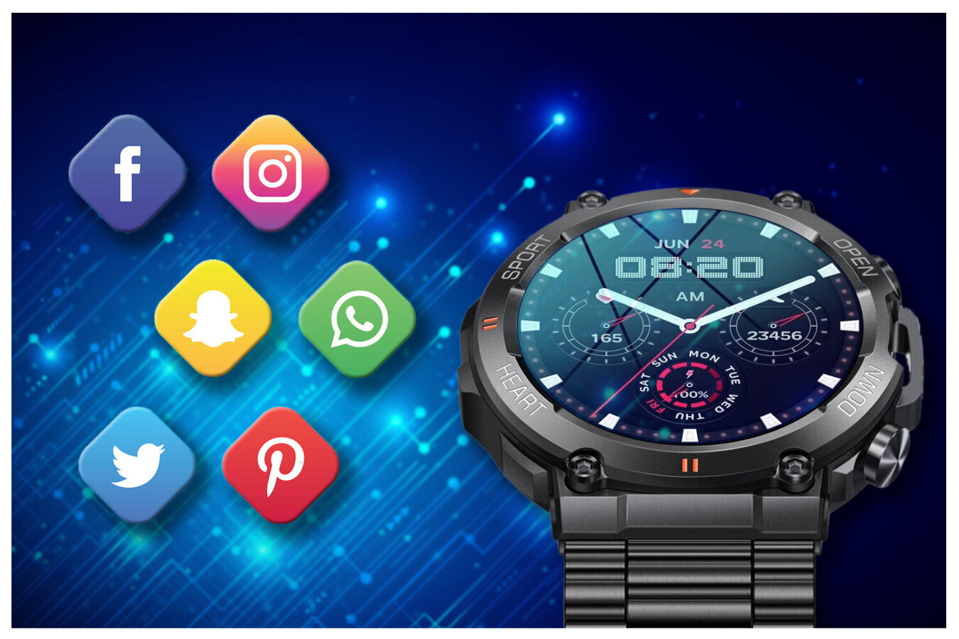 SMARTWATCH MĘSKI GRAVITY GT7-2 PRO - WYKONYWANIE POŁĄCZEŃ, PULSOKSYMETR (sg018b)