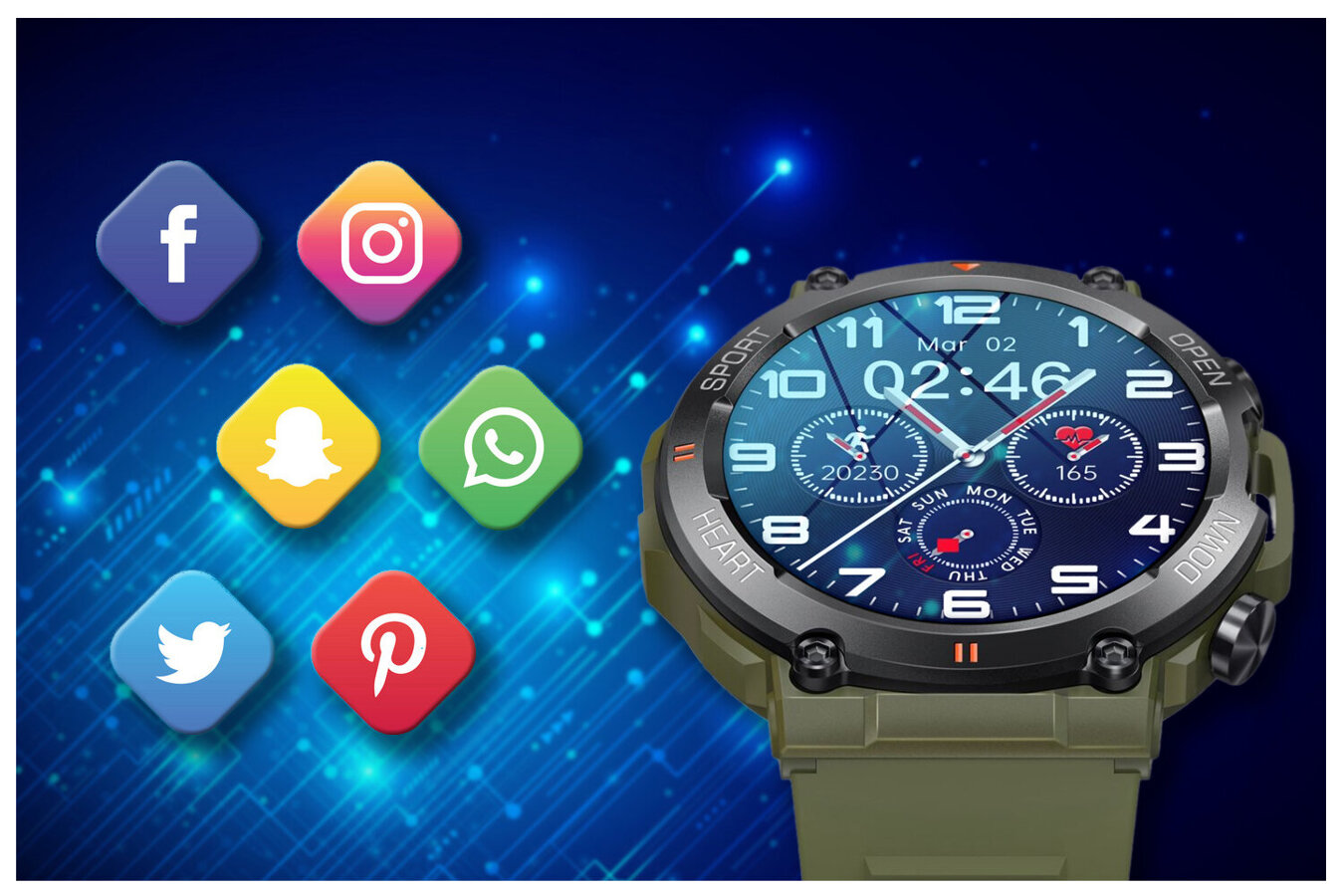 SMARTWATCH MĘSKI GRAVITY GT7-3 PRO - WYKONYWANIE POŁĄCZEŃ, PULSOKSYMETR (sg018c)