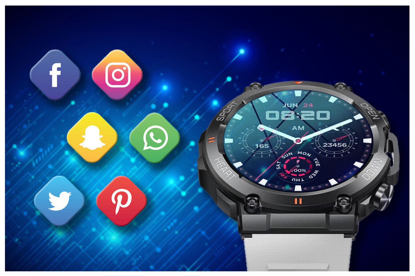 SMARTWATCH MĘSKI GRAVITY GT7-6 PRO - WYKONYWANIE POŁĄCZEŃ, PULSOKSYMETR (sg018f)