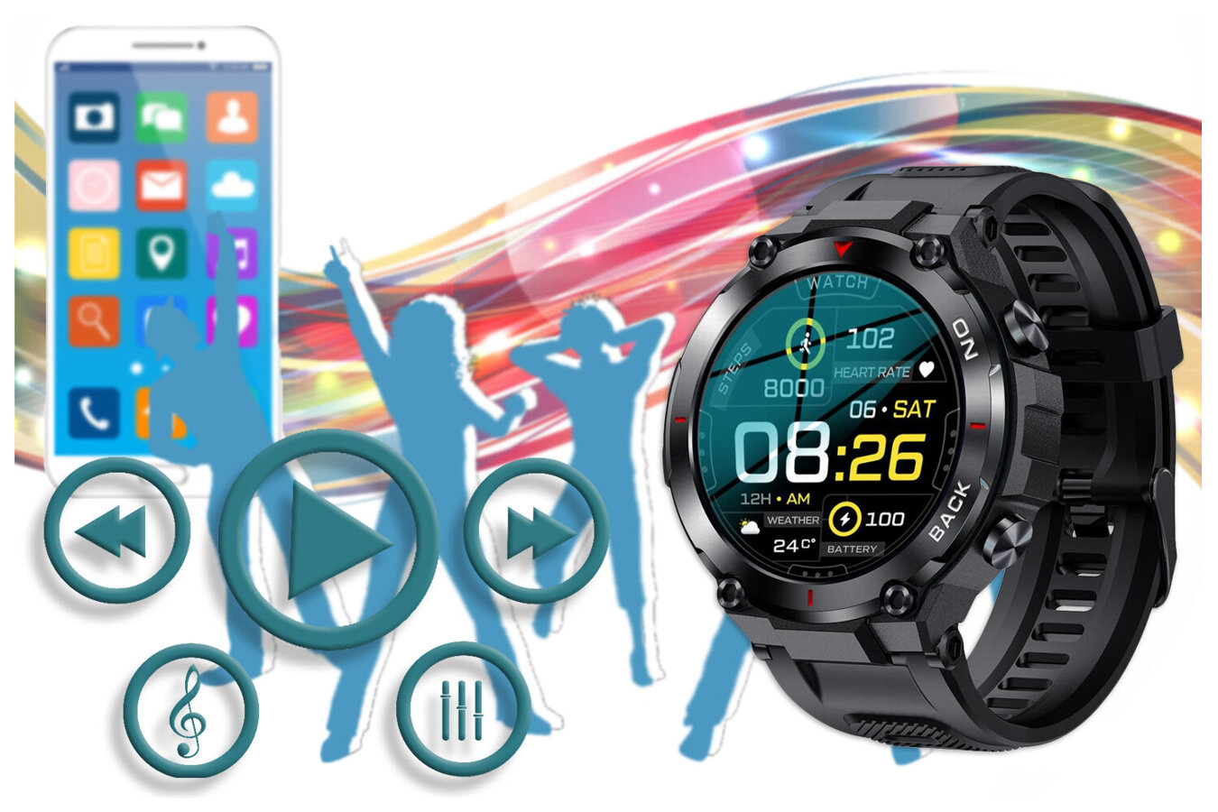 SMARTWATCH MĘSKI GRAVITY GT8-1 - z GPS (sg017a)