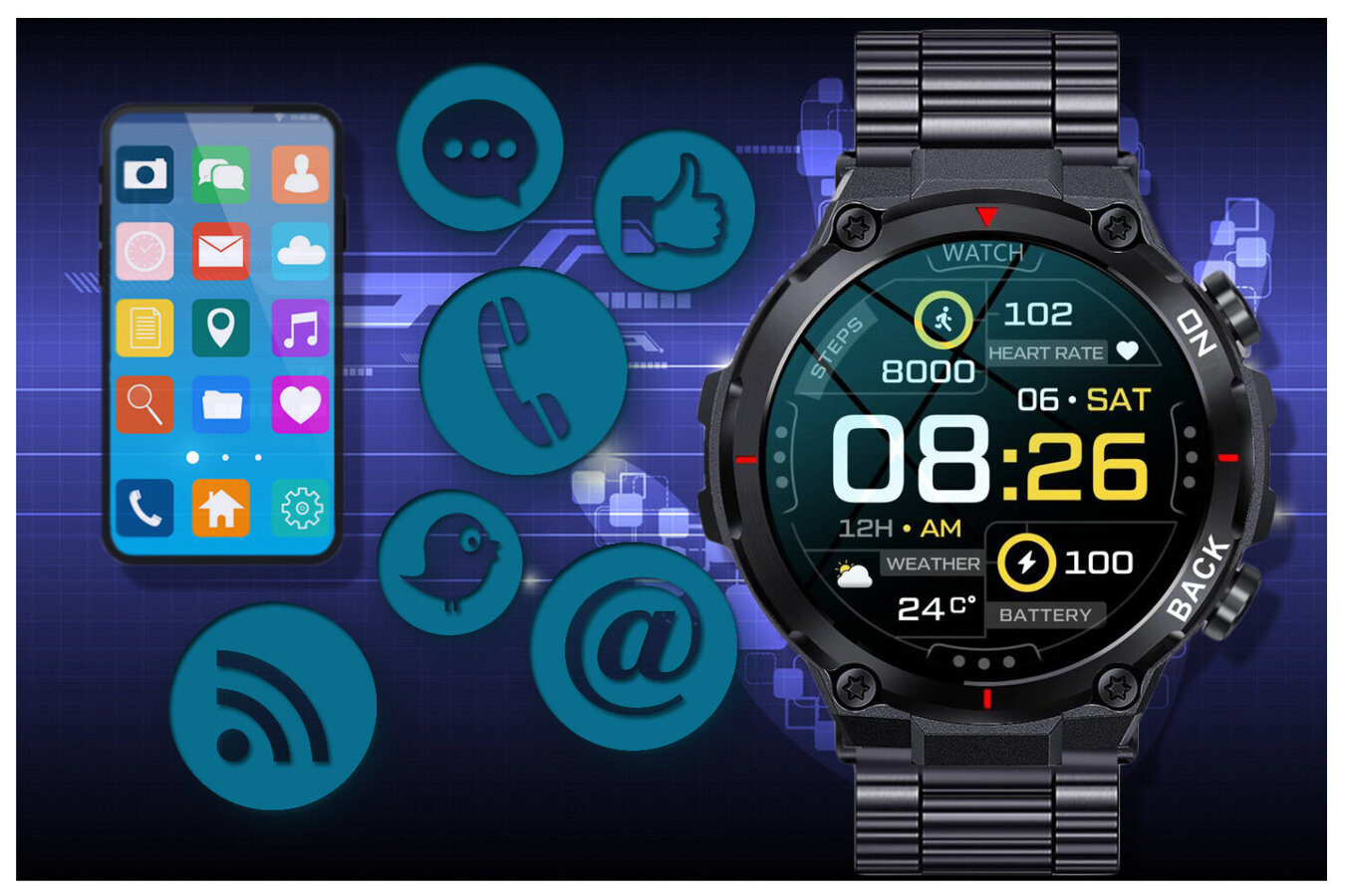 SMARTWATCH MĘSKI GRAVITY GT8-2 - z GPS (sg017b)