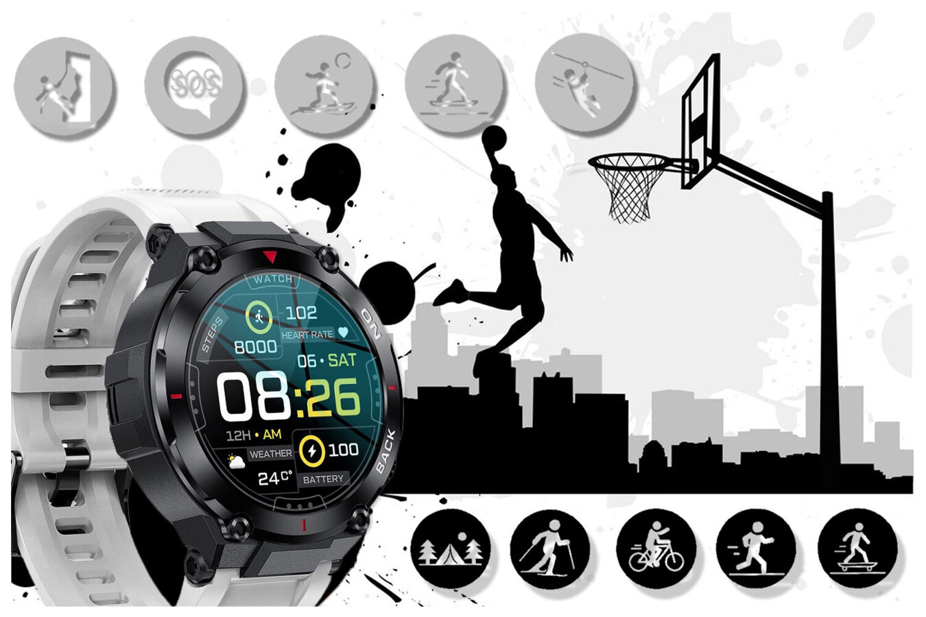 SMARTWATCH MĘSKI GRAVITY GT8-6 - z GPS (sg017f)