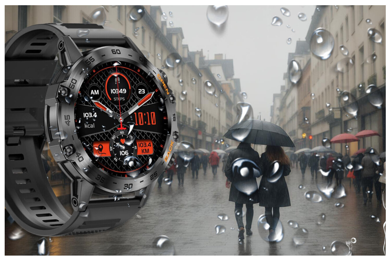 SMARTWATCH MĘSKI GRAVITY GT9-1 - WYKONYWANIE POŁĄCZEŃ, CIŚNIENIOMIERZ (sg021a)