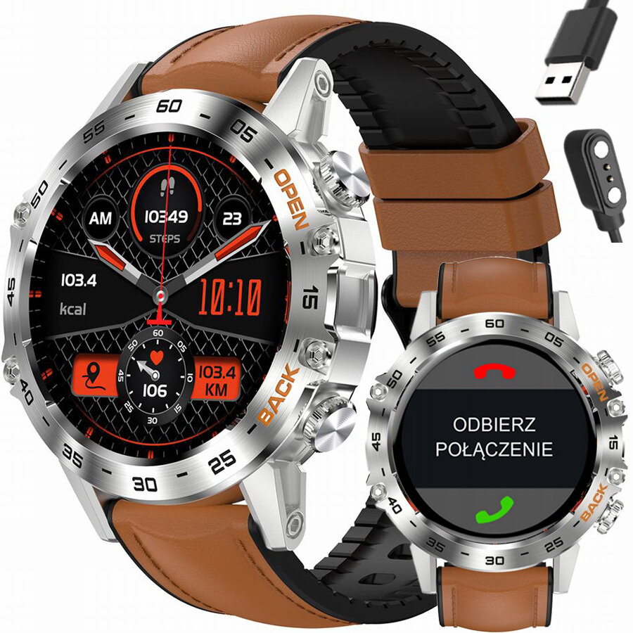 SMARTWATCH MĘSKI GRAVITY GT9-8 - WYKONYWANIE POŁĄCZEŃ, CIŚNIENIOMIERZ (sg021h)