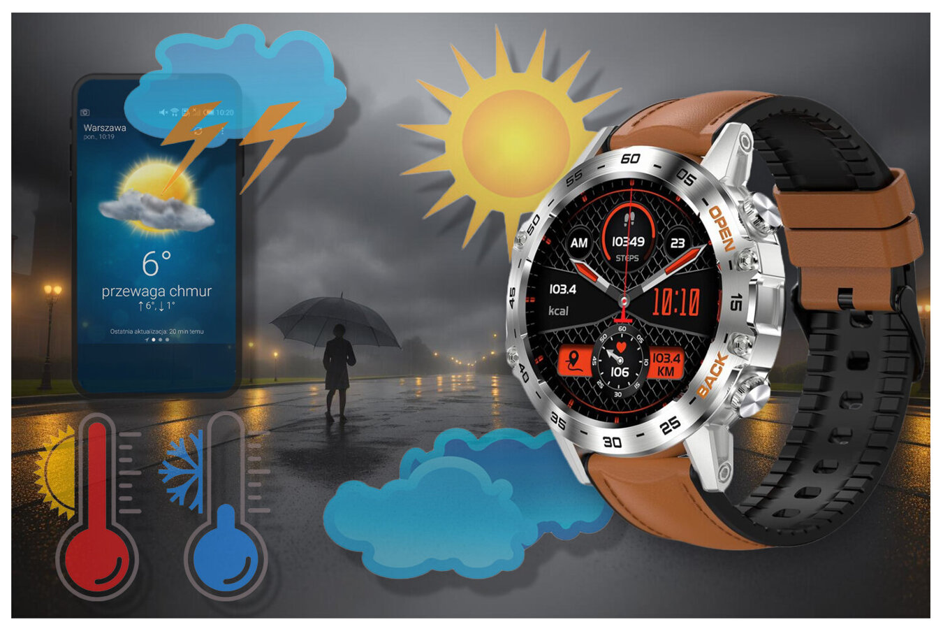 SMARTWATCH MĘSKI GRAVITY GT9-8 - WYKONYWANIE POŁĄCZEŃ, CIŚNIENIOMIERZ (sg021h)