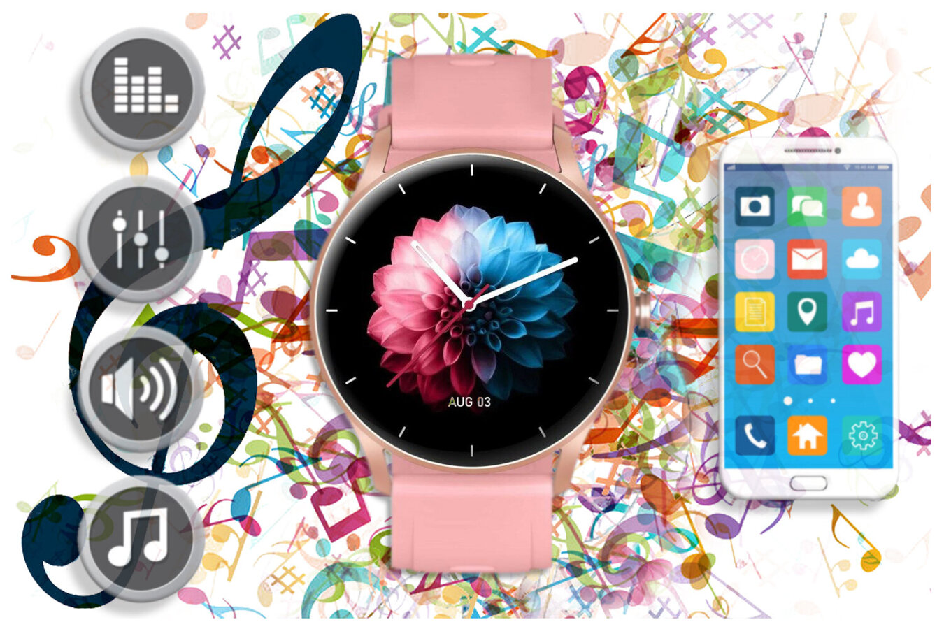 SMARTWATCH UNISEX GRAVITY GT2-1 - ROZMOWY BLUETOOTH, WŁASNE TARCZE (sg019a)