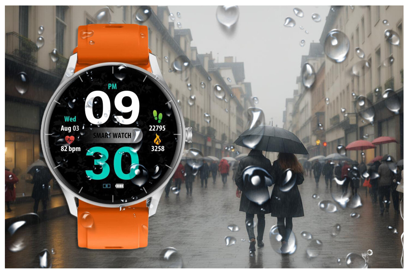 SMARTWATCH UNISEX GRAVITY GT2-8 - ROZMOWY BLUETOOTH, WŁASNE TARCZE (sg019h)